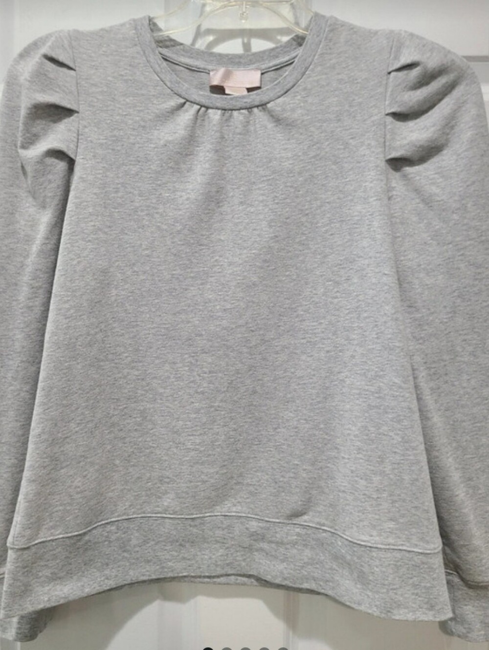Rachel Parcell RP Puff sleeve gray heathered long sleeve Sweatshirt